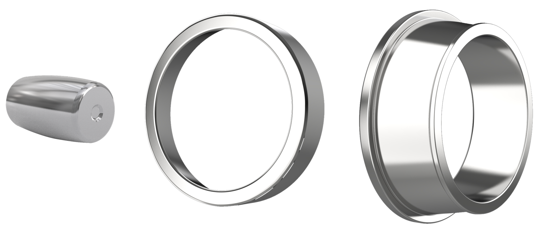 Rolamentos internos e externos de tamanho médio, rolos
